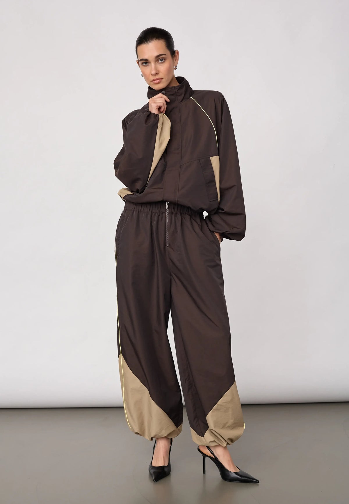 AloraCC Block Jacket - Dark Brown
