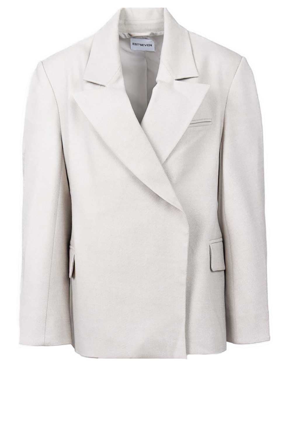 Elle Blazer - Creme beige fine line