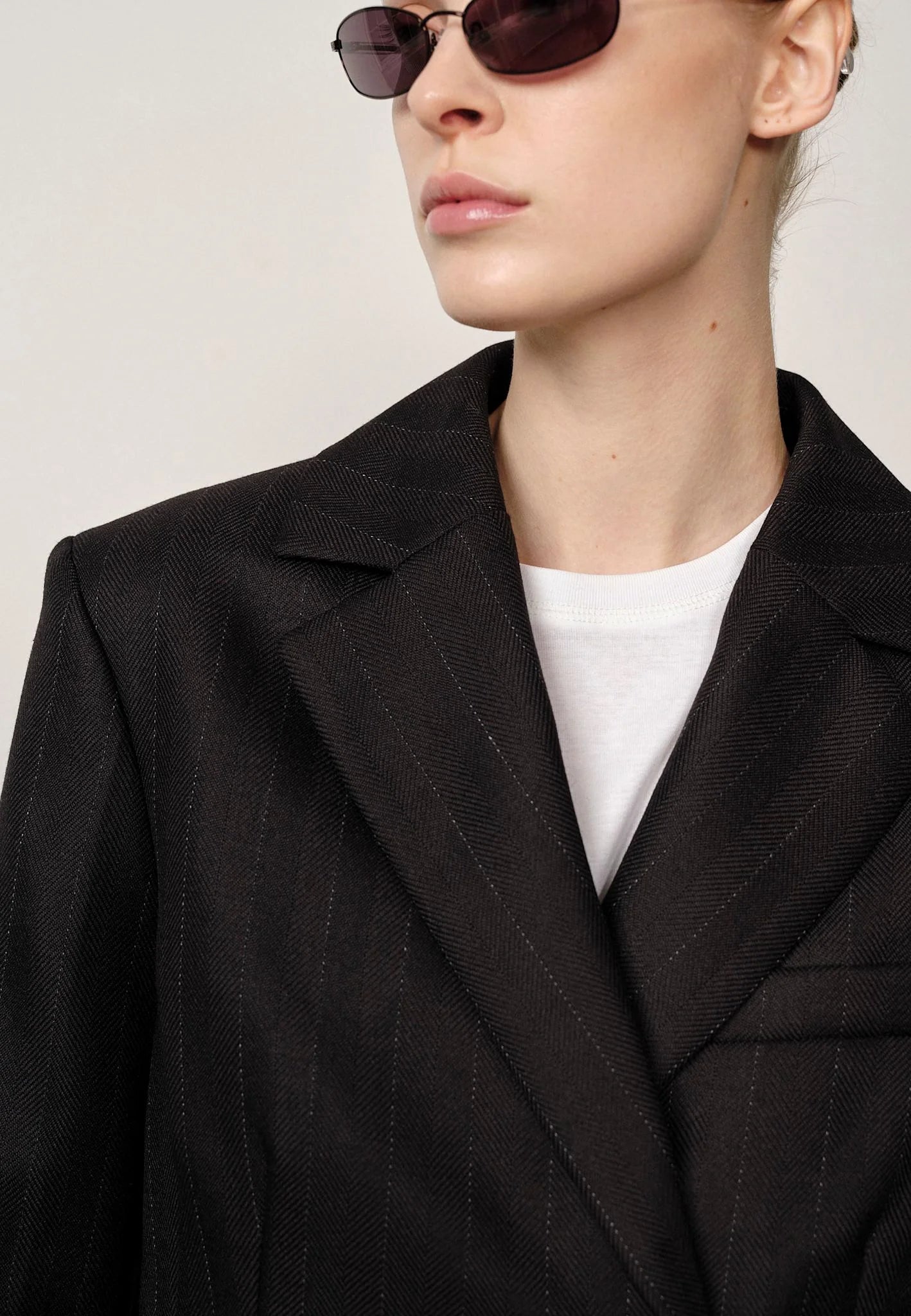 Sailor Wool fitted blazer - Black pinstrip