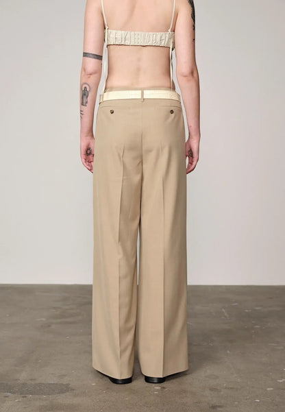 Felicia Midt Waist Pants - Sand