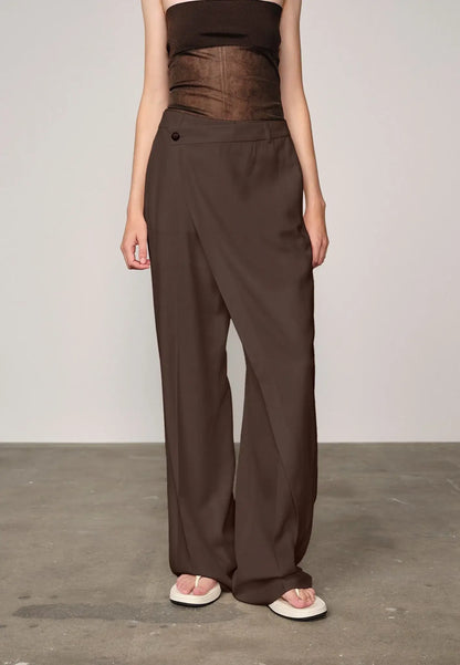 Alina Midt Waist Pants - Java Brown