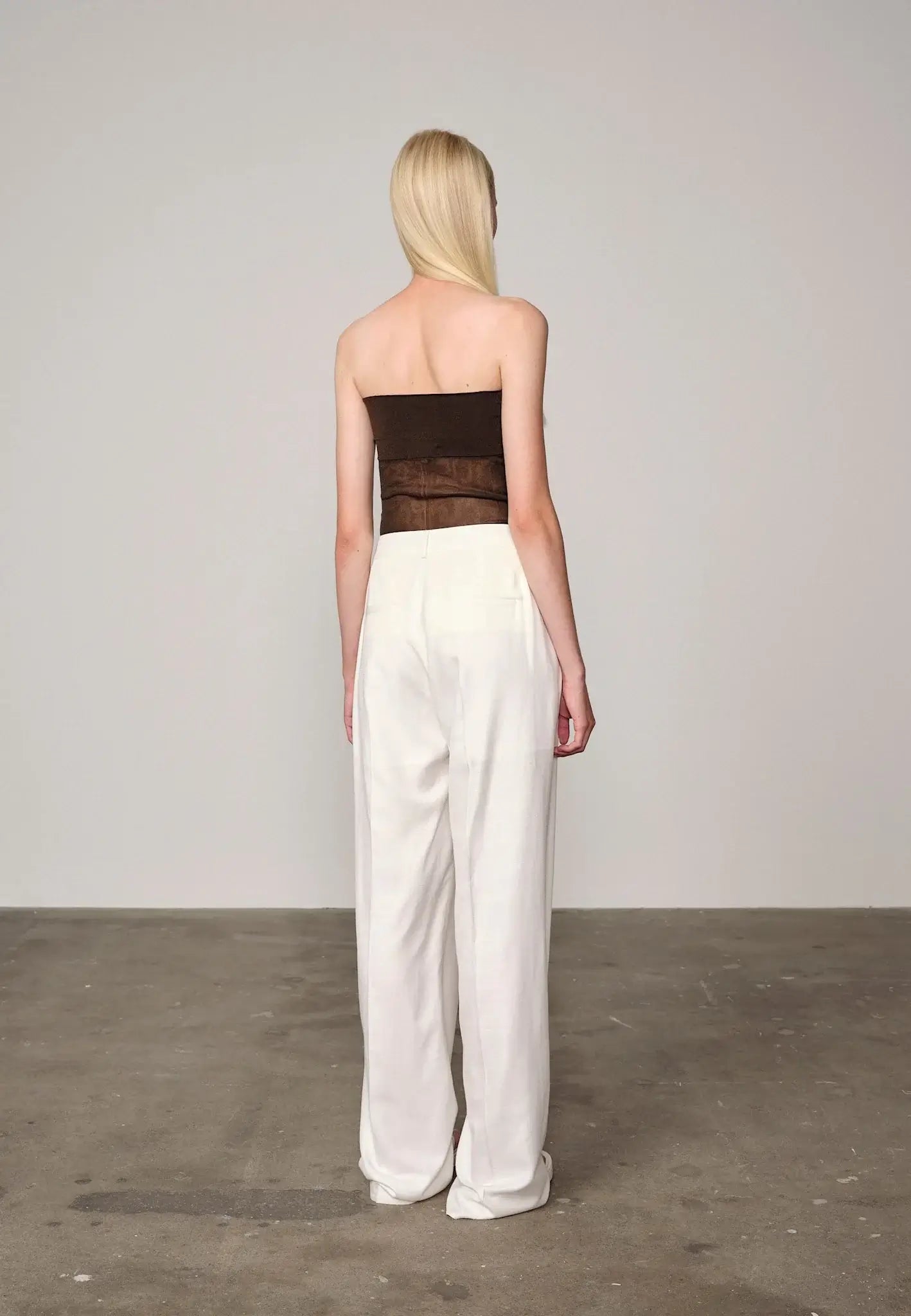 Alina Midt Waist Pants - White