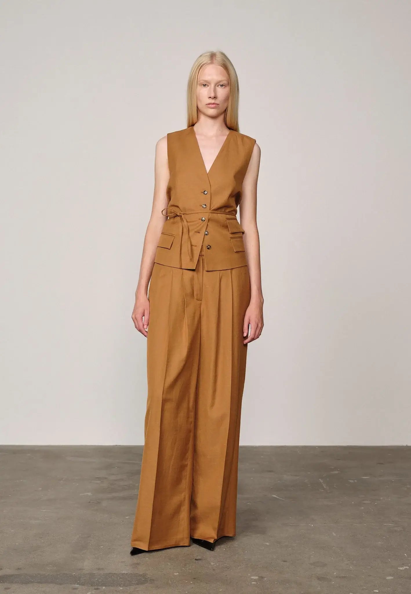 Lotus Midt Waist Pants - Toffee