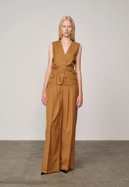 Lotus Midt Waist Pants - Toffee