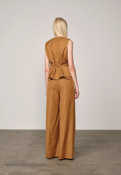 Lotus Midt Waist Pants - Toffee
