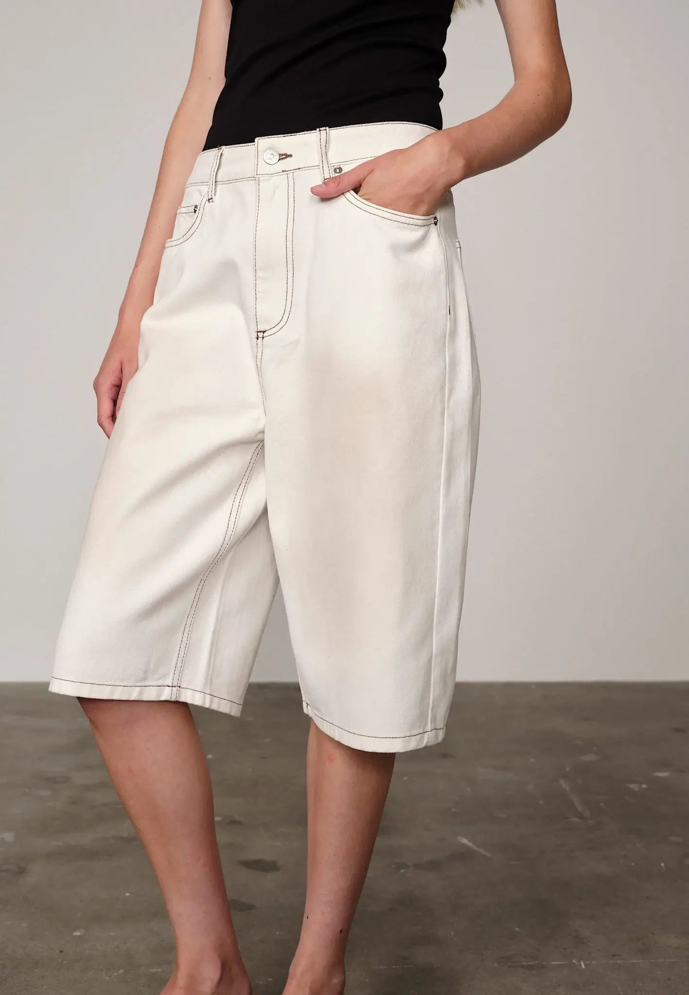 Emily Denim Shorts - Off White