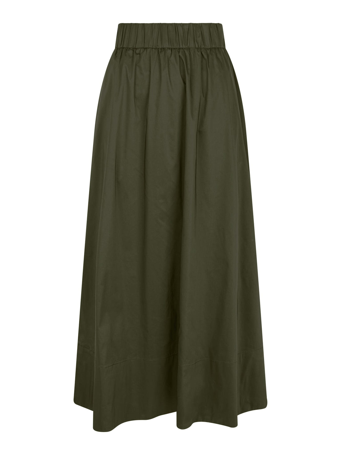 Yara Long Poplin Skirt - Army