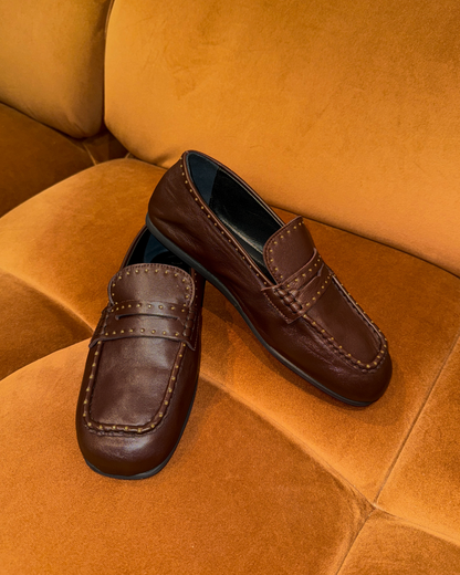 Bardot Loafer Studs – Burgundy