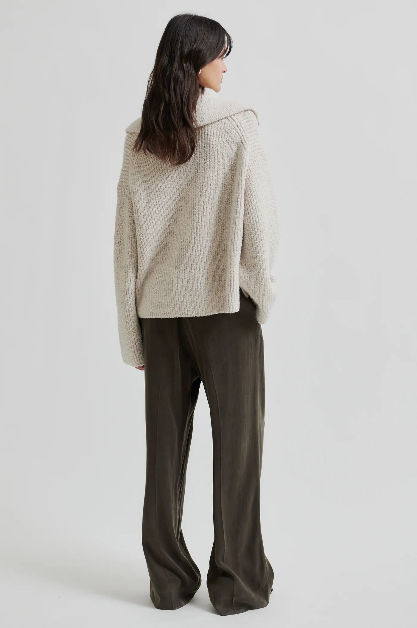 Gerda Knit Zip Collar - Summer Sand