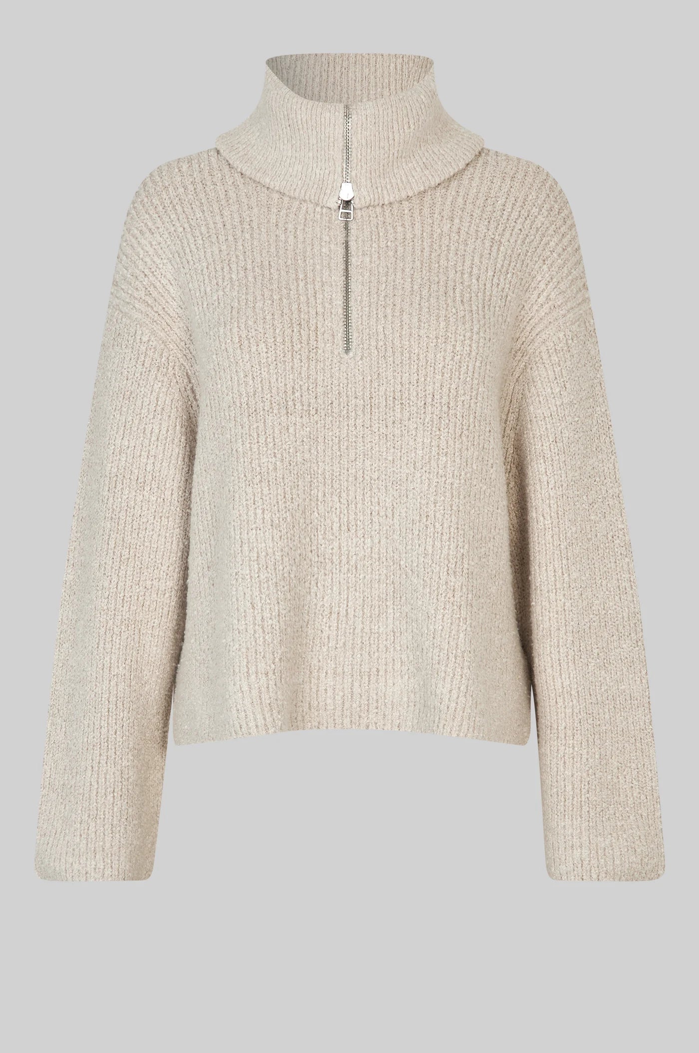 Gerda Knit Zip Collar - Summer Sand