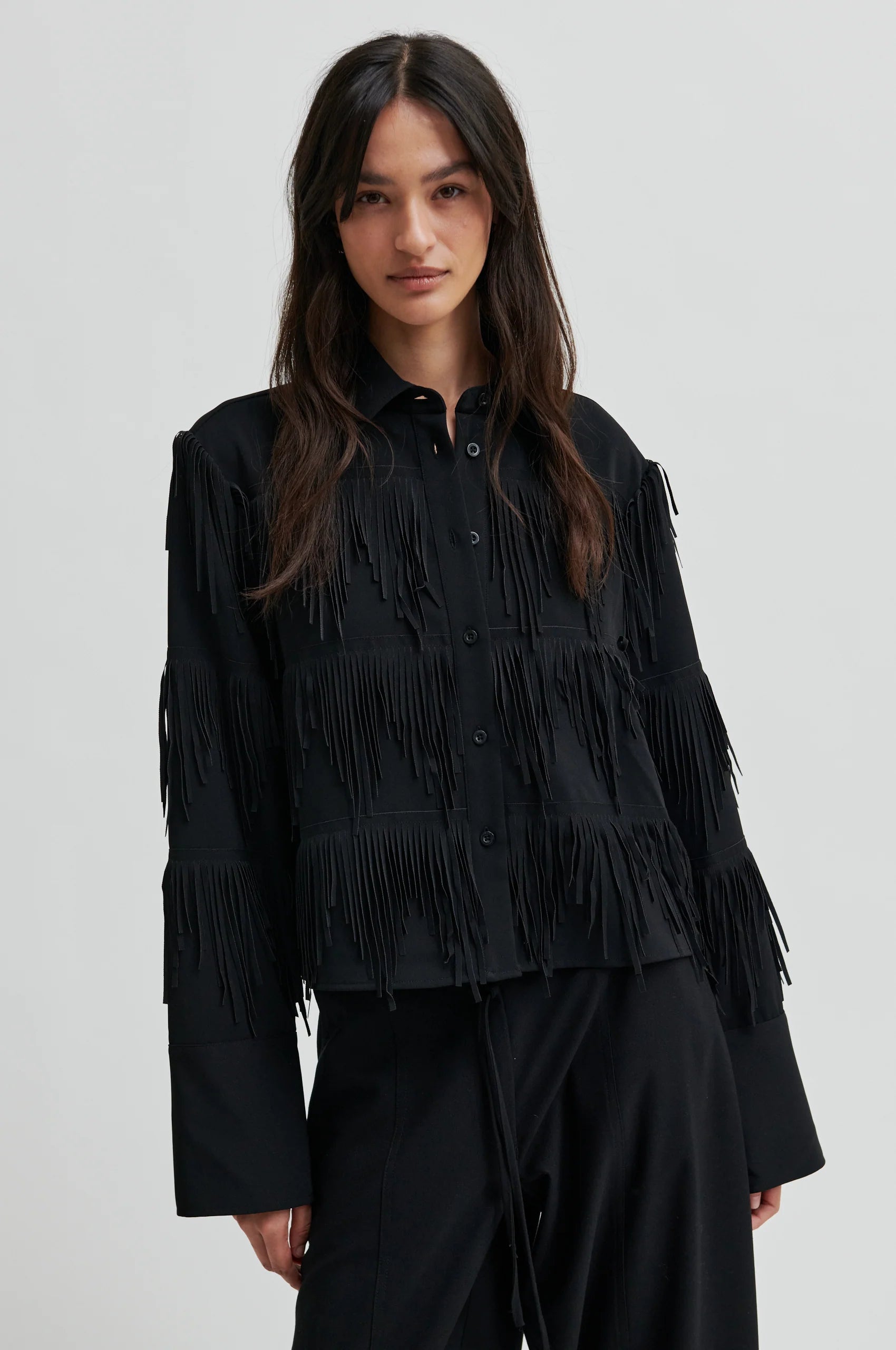 Dancing Cropped Shirt - Black