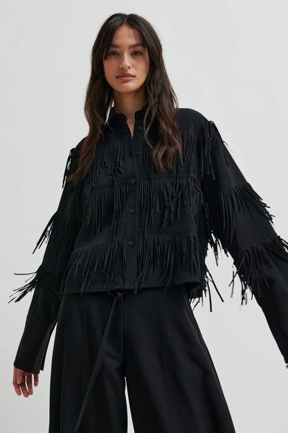 Dancing Cropped Shirt - Black