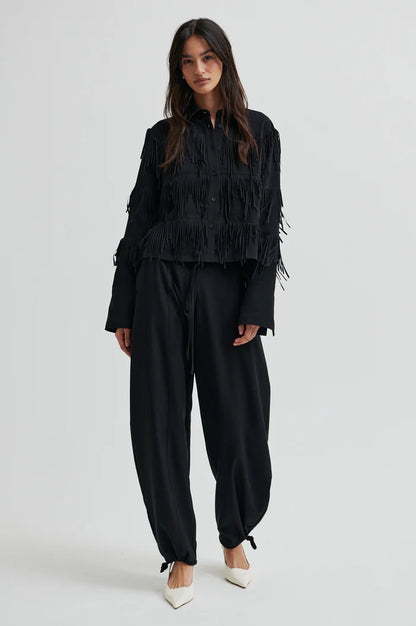 Dancing Cropped Shirt - Black