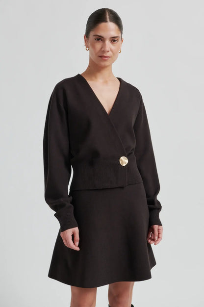 Saria Wrap Knit - Chocolate Torte