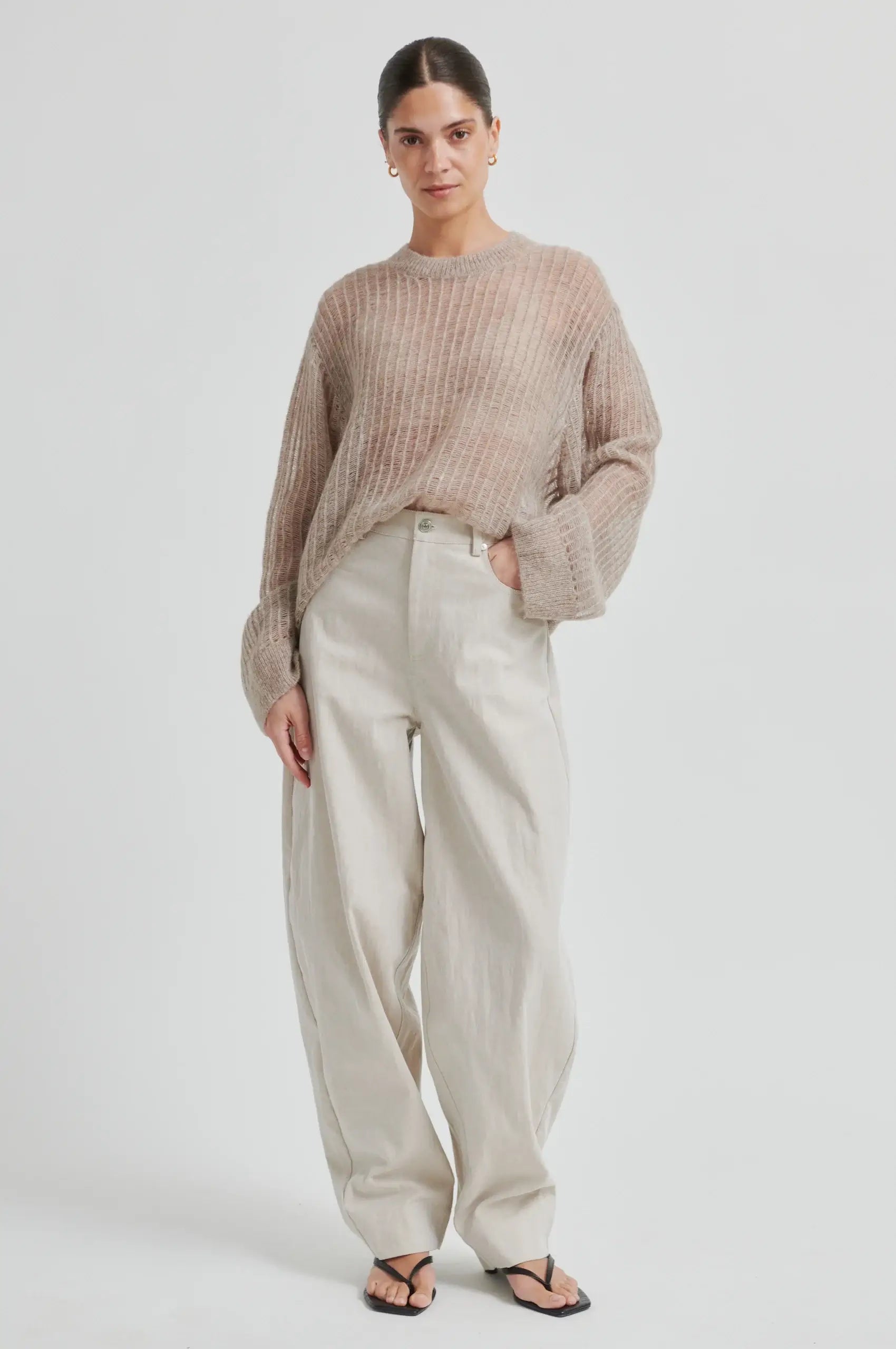 Bacoli Barrel Trousers - Soft Beige