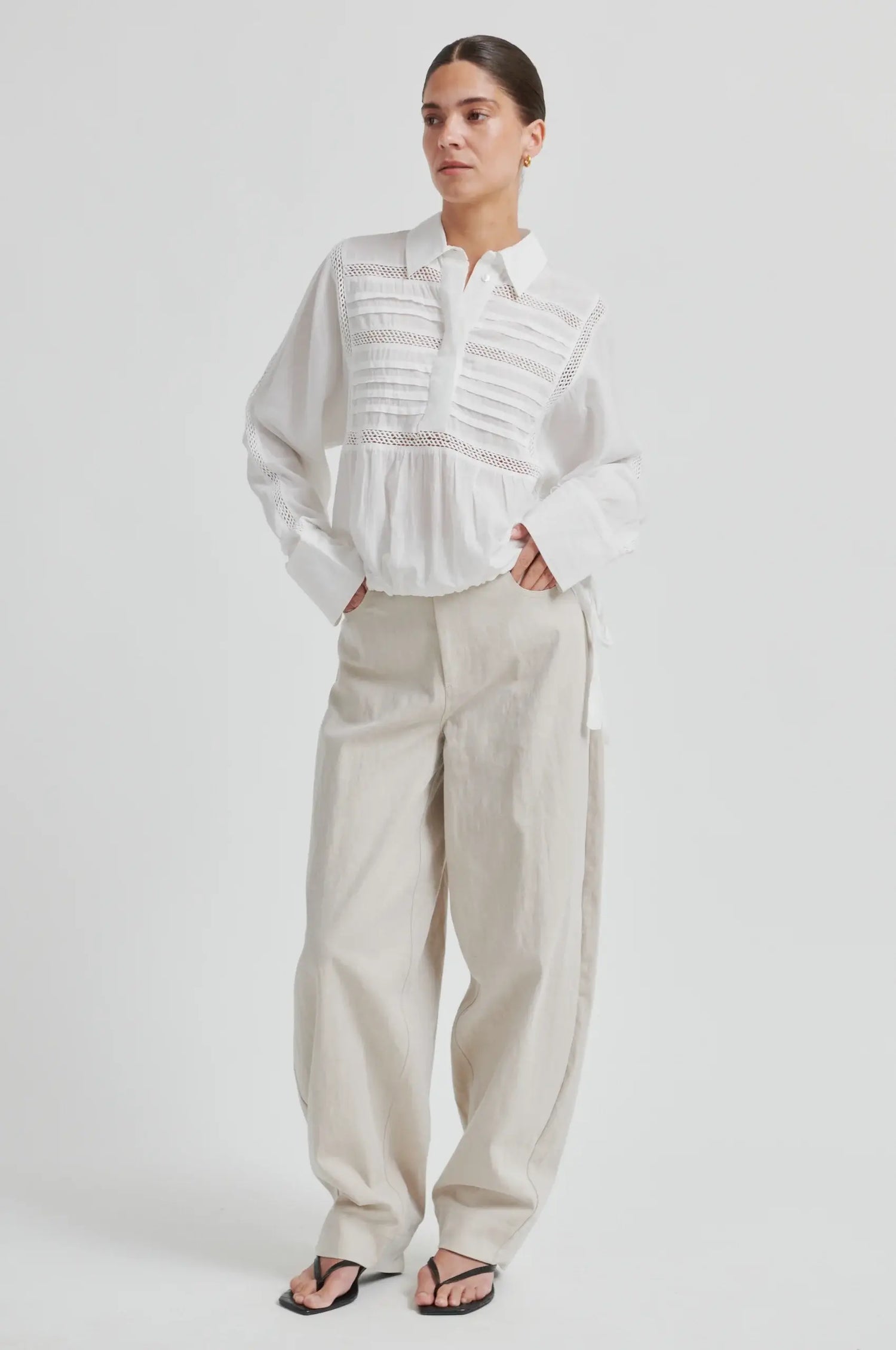 Bacoli Barrel Trousers - Soft Beige