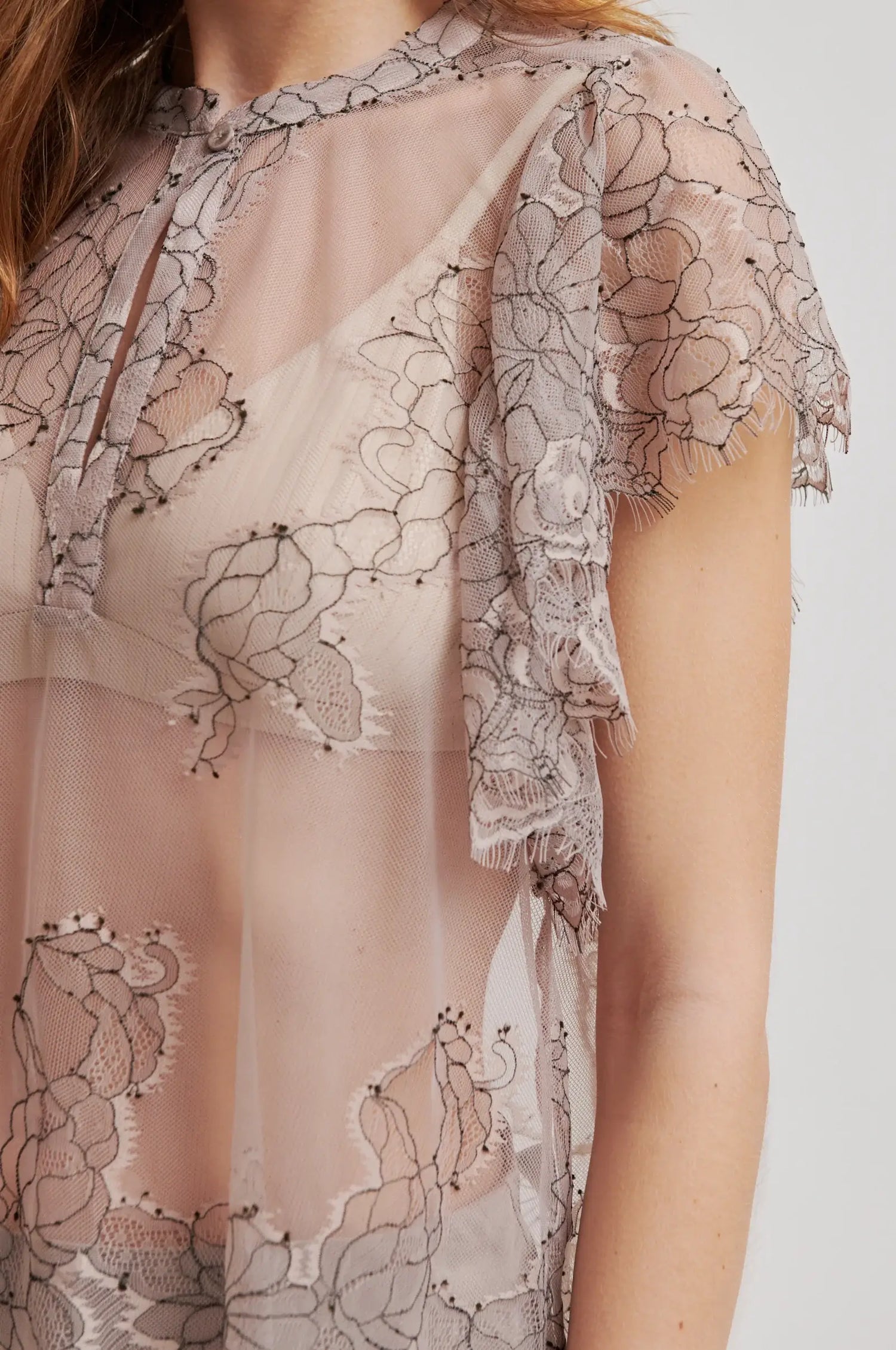 Savoya Lace Blouse - Plaza Taupe