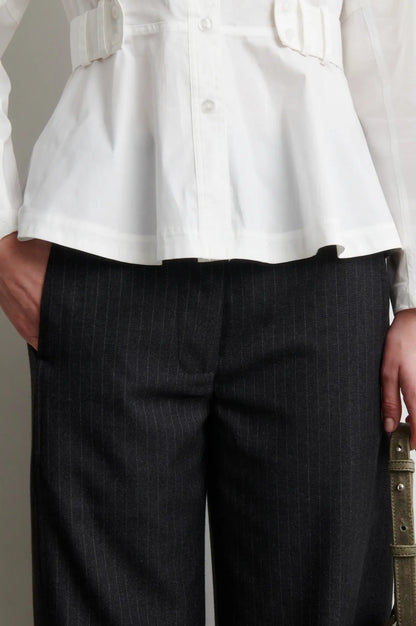 Vienne Barrel Trousers – Dunkelgrau Melange