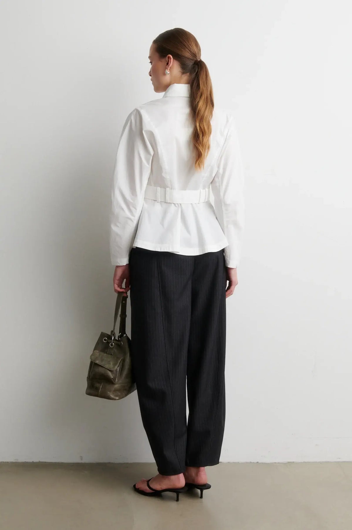 Vienne Barrel Trousers – Dunkelgrau Melange