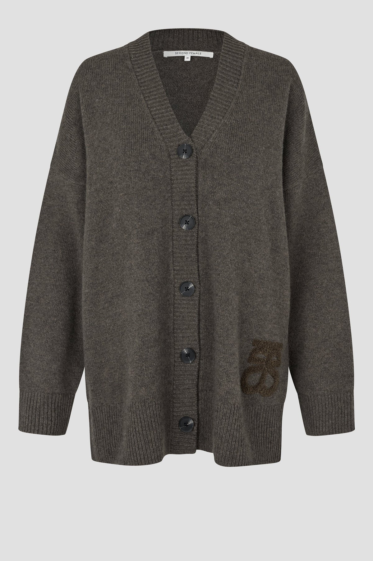 Alpha Knit Monogram Cardigan - Black Olive