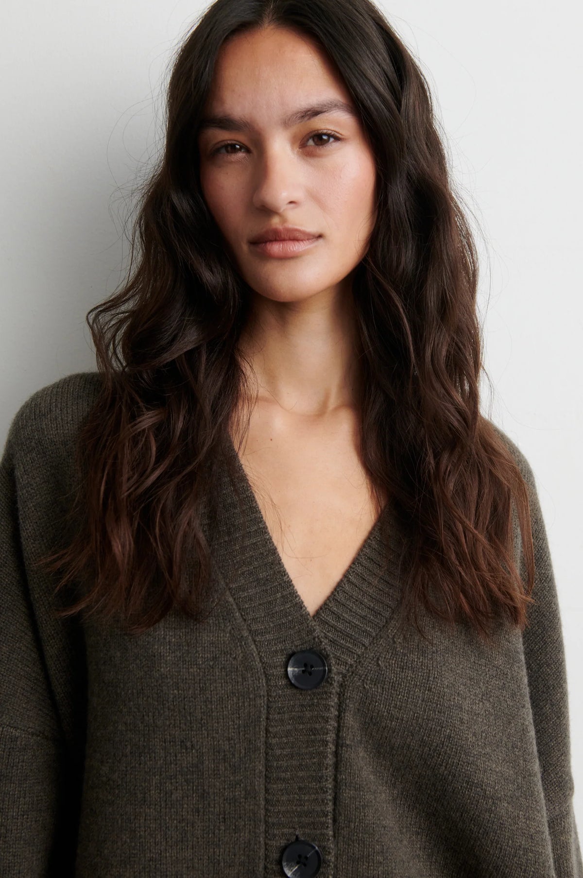 Alpha Knit Monogram Cardigan - Black Olive