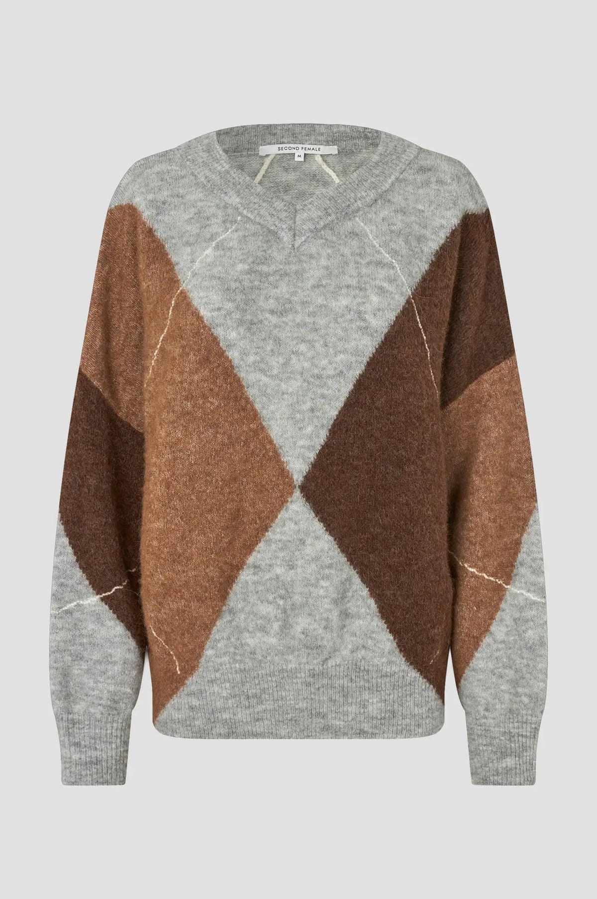 Forca Knit V-Neck - Light Grey Melange