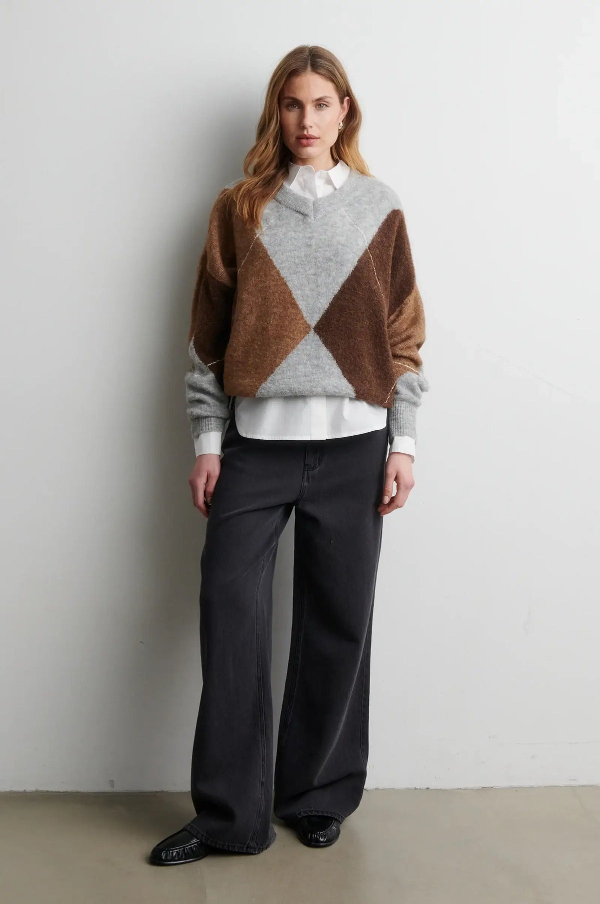 Forca Knit V-Neck - Light Grey Melange