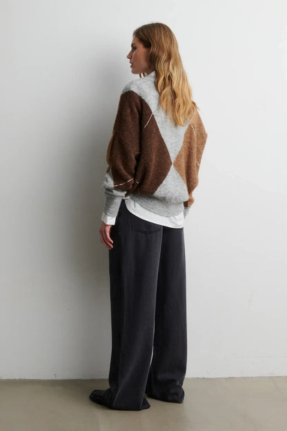 Forca Knit V-Neck - Light Grey Melange