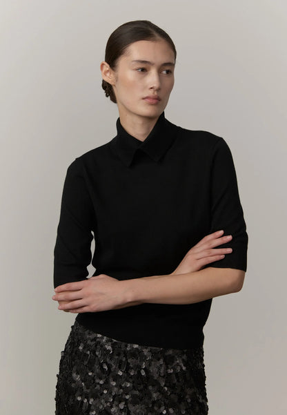 Perry Knit Blouse - Black
