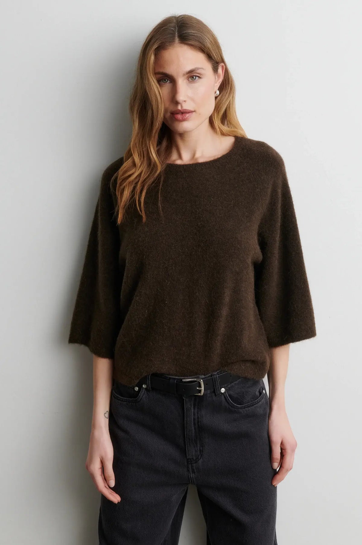 Gabby Knit SS O-Neck - Demitasse