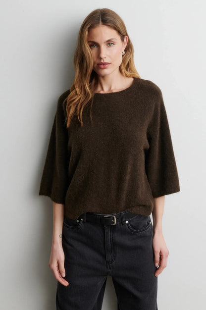 Gabby Knit SS O-Neck - Demitasse