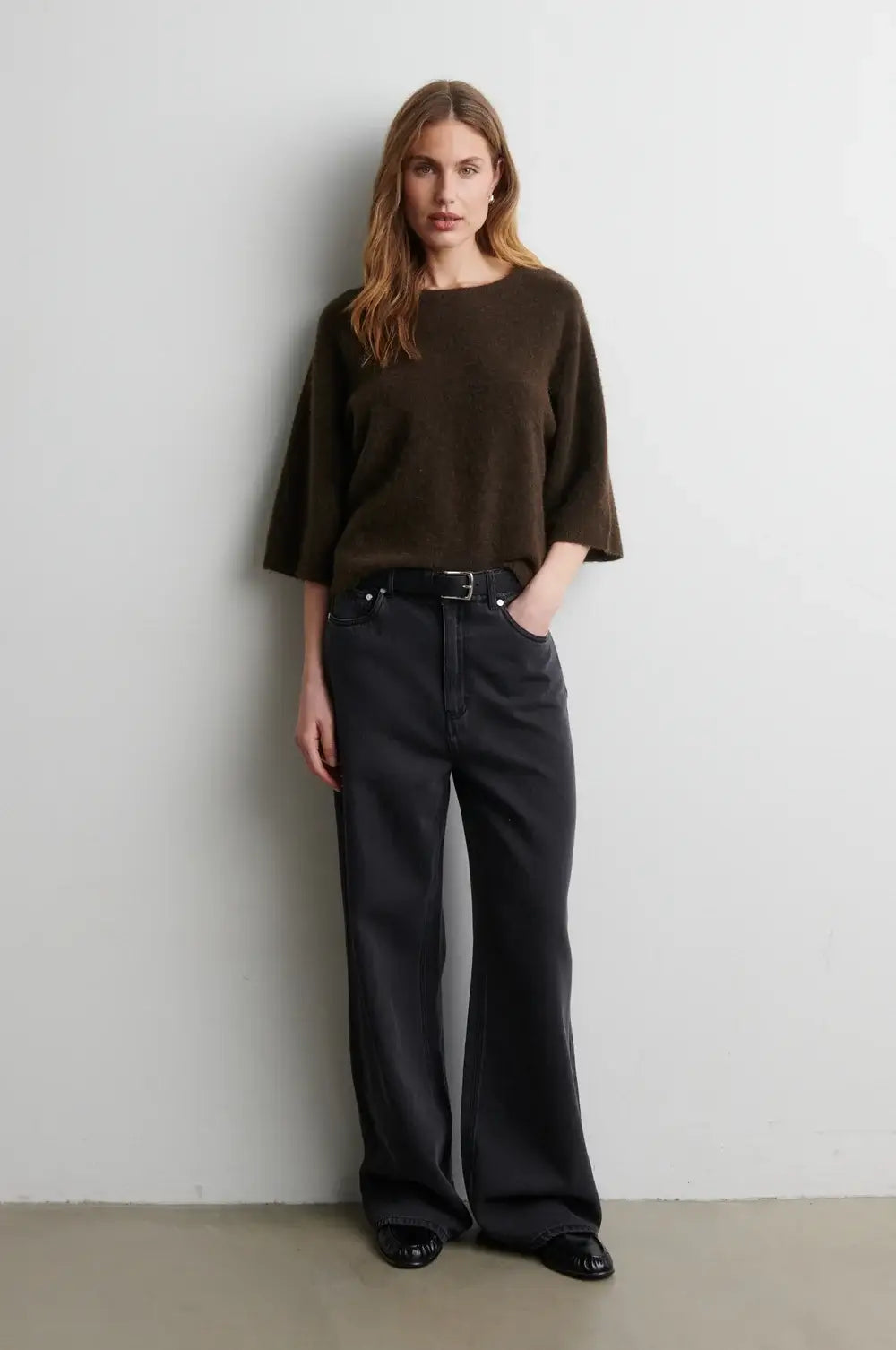 Gabby Knit SS O-Neck - Demitasse