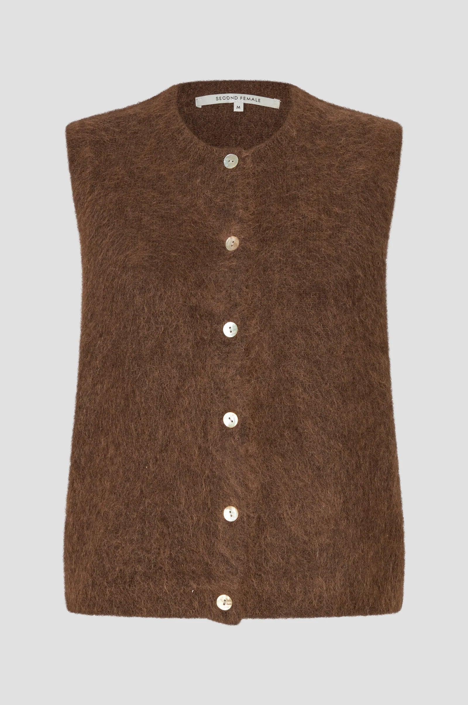 Brook Knit Button Vest - Carafe