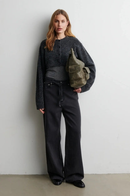Varano Strickbolero - Dunkelgrau meliert