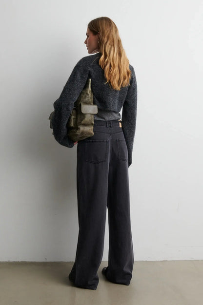 Varano Strickbolero - Dunkelgrau meliert