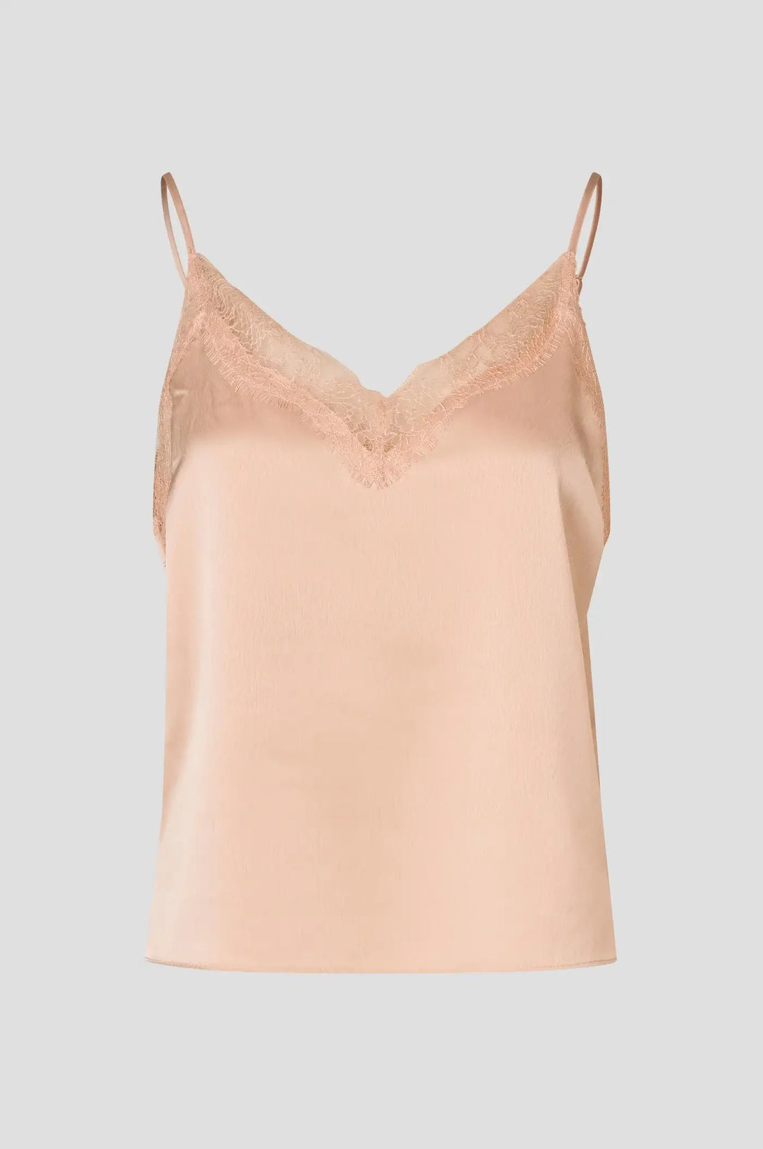 Glimps Lace Strap Top - Cream Tan