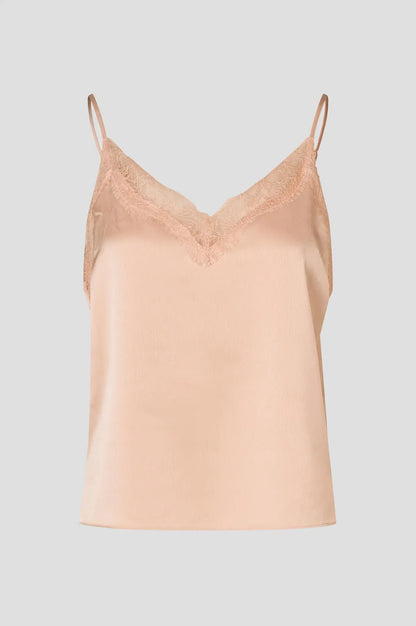 Glimps Lace-Trägertop - Creme Tan