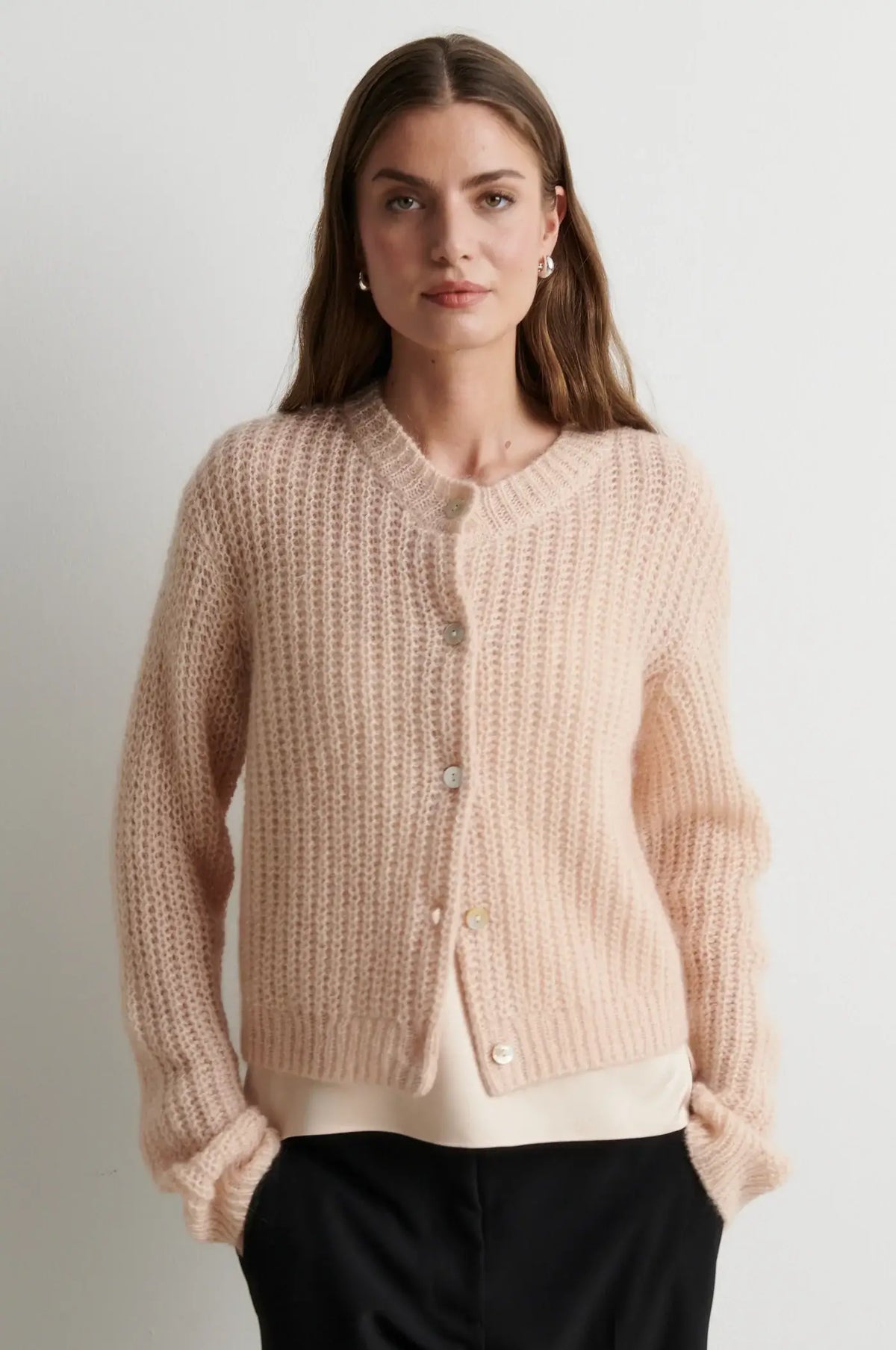 Glora LS Strickjacke - Creme Beige