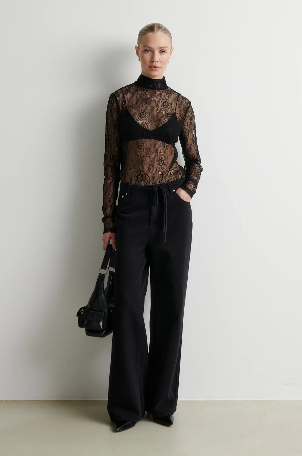 Luria LS Lace Tee - Black