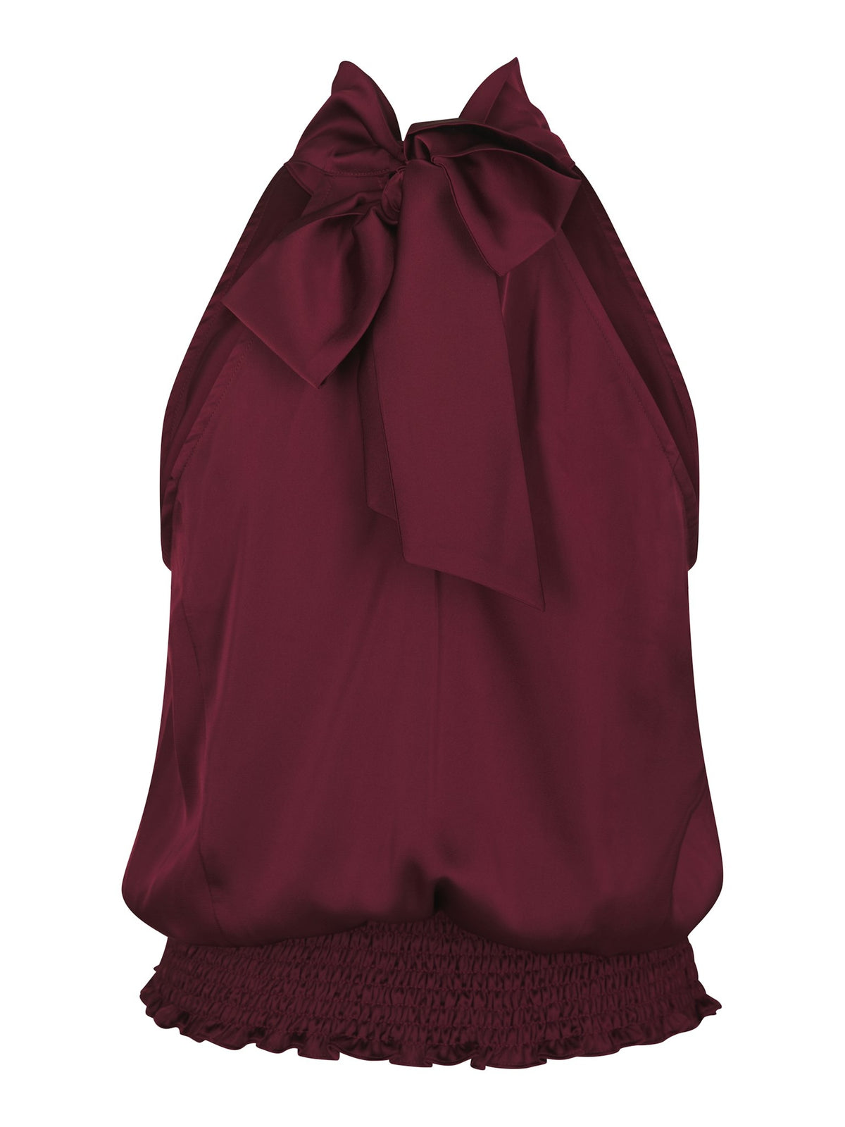 Jos Drapy Satin Top - Burgundy