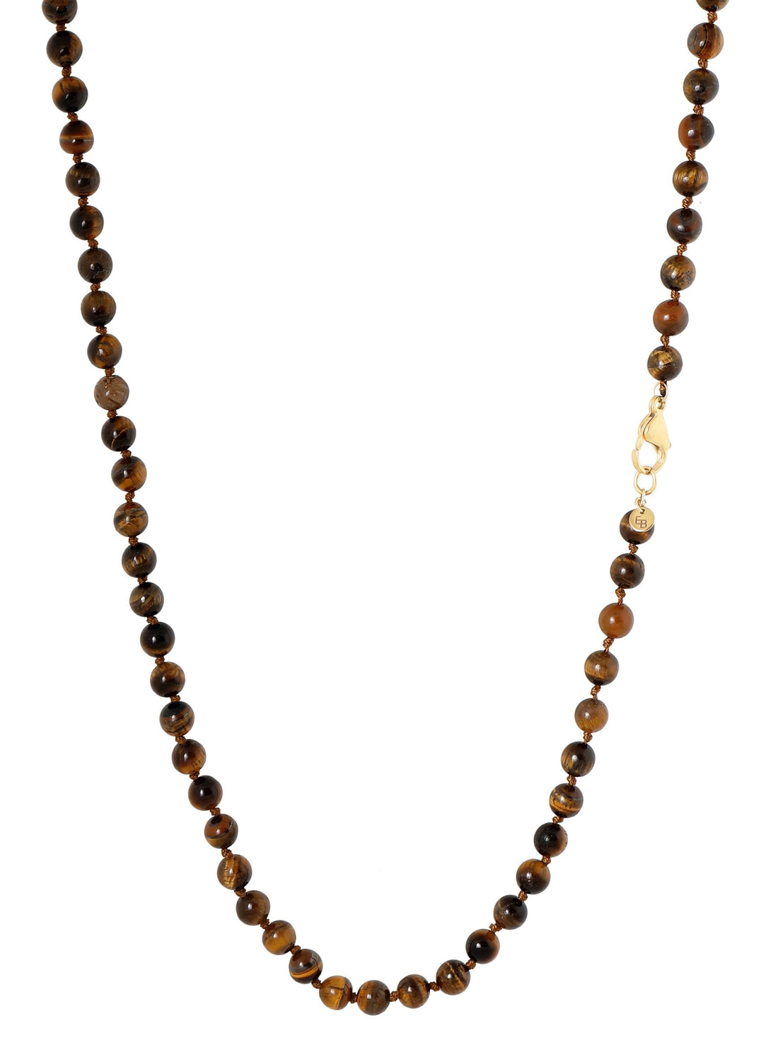 Lange gemstone ketting - bruin mêlée