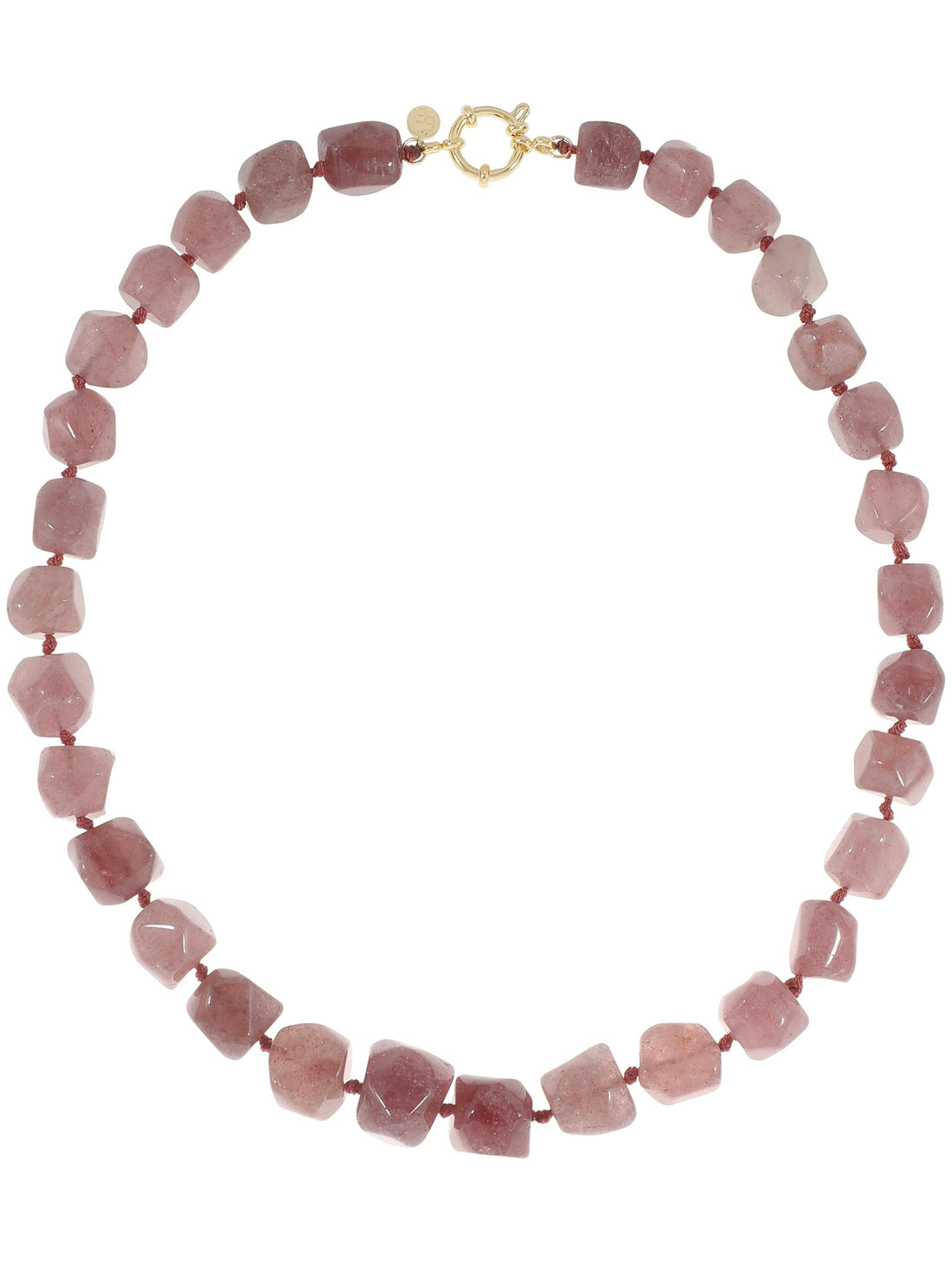 Organische gemstone ketting XL - warm roze