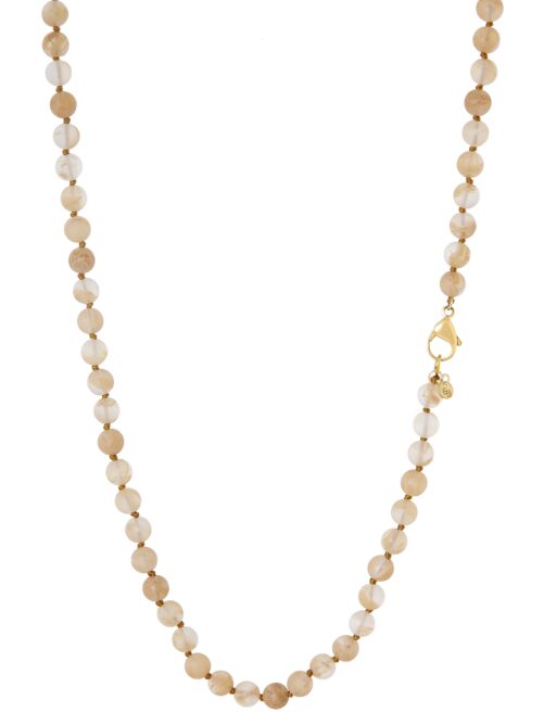 Lange gemstone ketting / warm geel