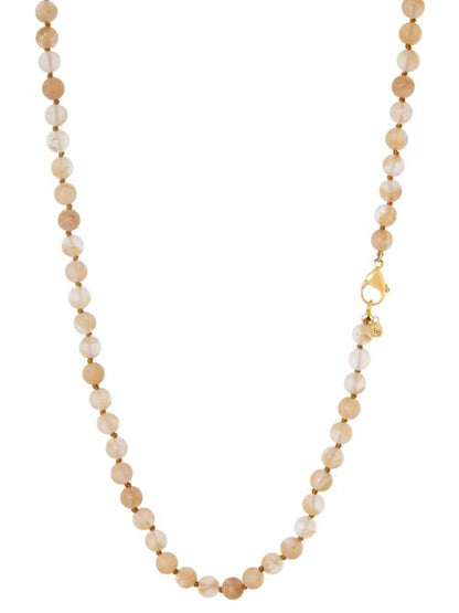 Lange gemstone ketting / warm geel
