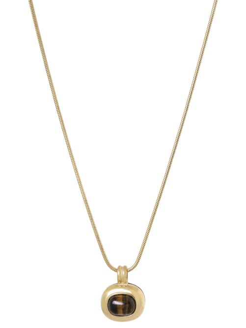 Lange Ketting Gouden Hanger Met Gemstone