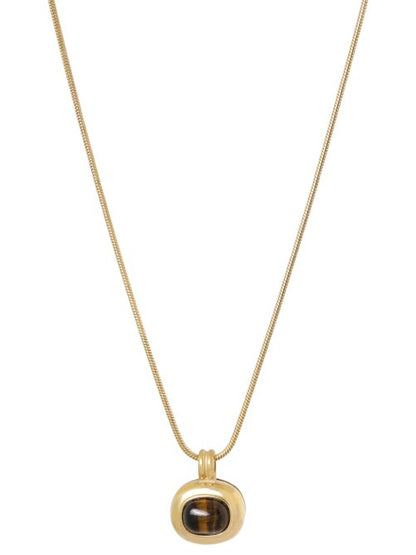 Lange Ketting Gouden Hanger Met Gemstone