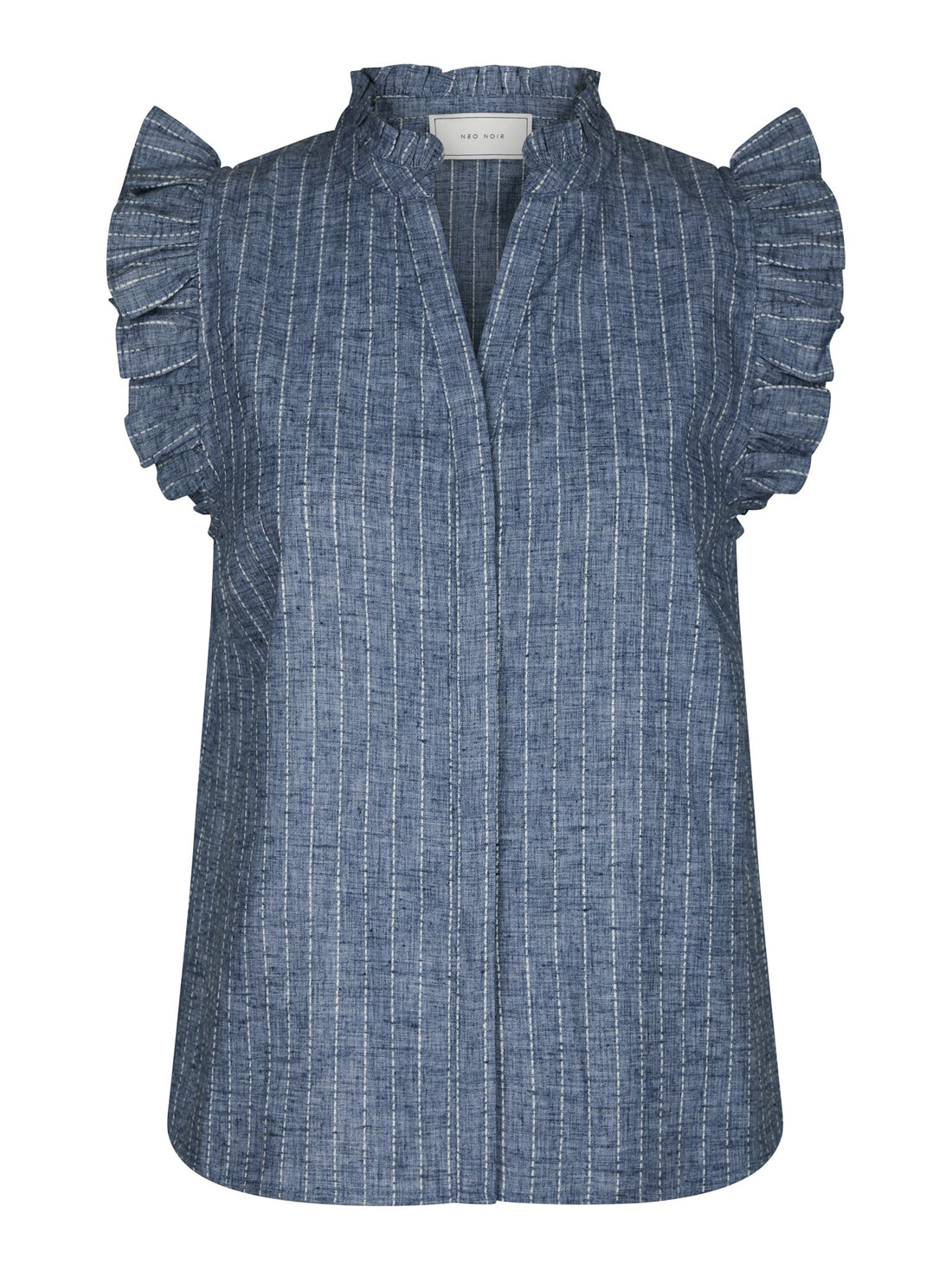 Siona Emb Stripe Top - Blue