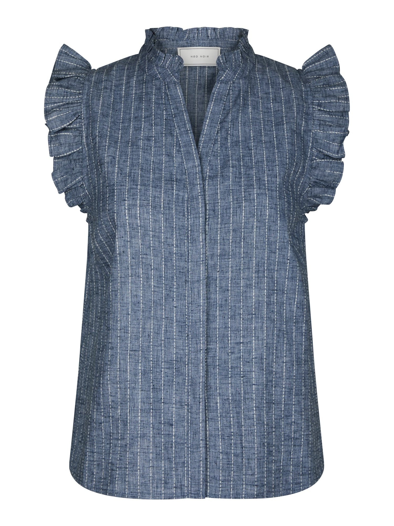 Siona Emb Stripe Top - Blue