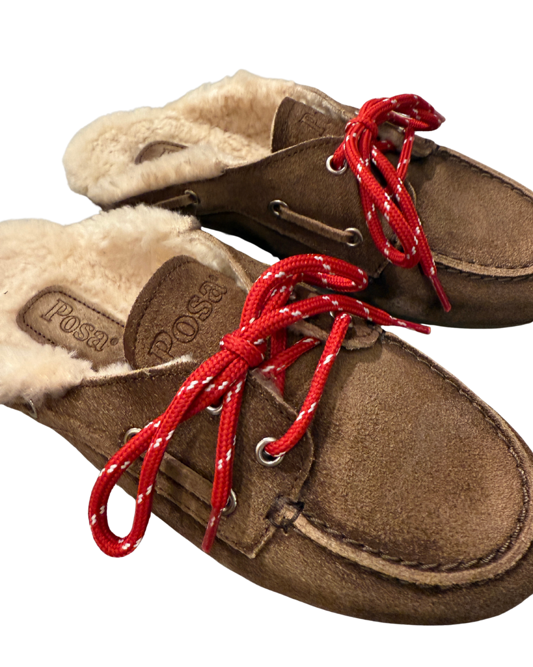 Boat Loafer Mule Fur Lining - Dark Brown