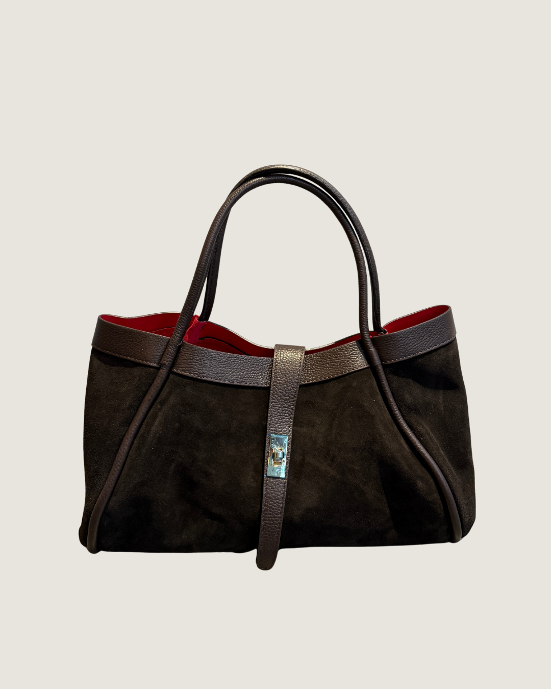 Suede Tas - Dark Brown